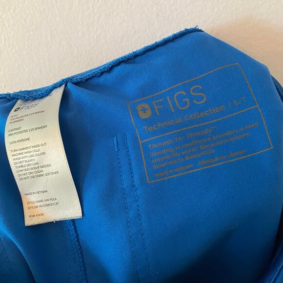 FIGS Women's size Small Tall Royal Blue Yola Skinny High Waisted Scrub Pants - Picture 2 of 10